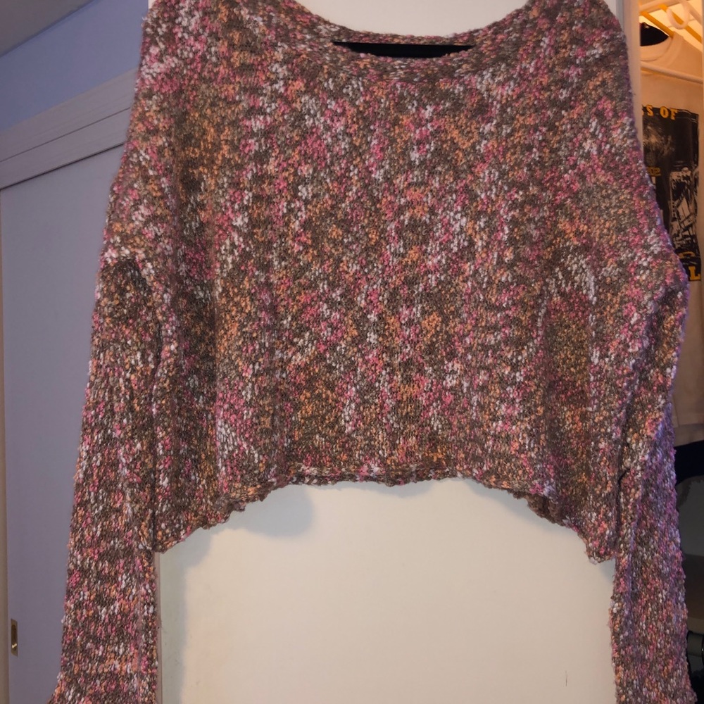 Never worn with tag cropped multi color sweater